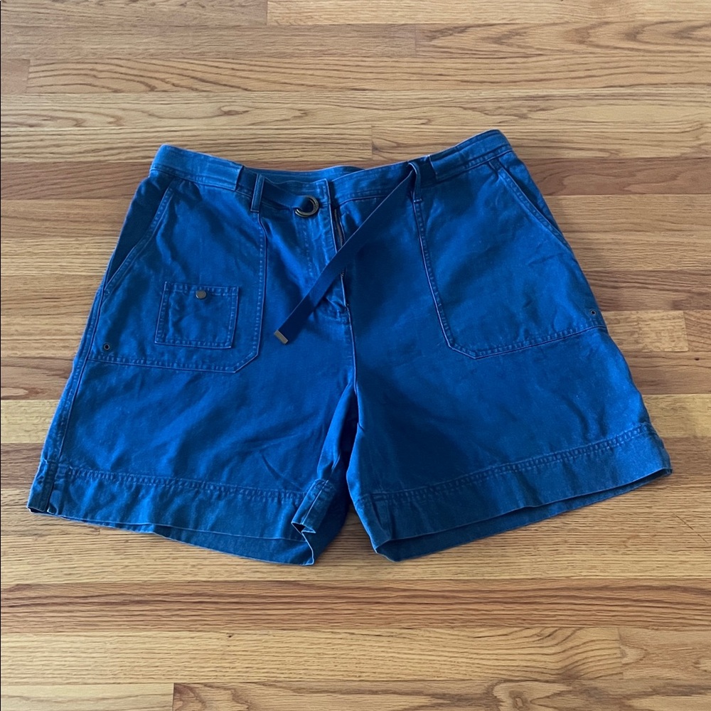 Lauren Ralph Lauren Blue Cotton Mom Shorts 16W